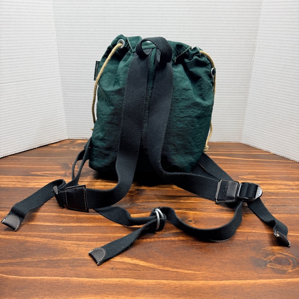 Vintage Kipling Black Nylon Drawstring Backpack Convertible Shoulder Bag EUC - Picture 4 of 15